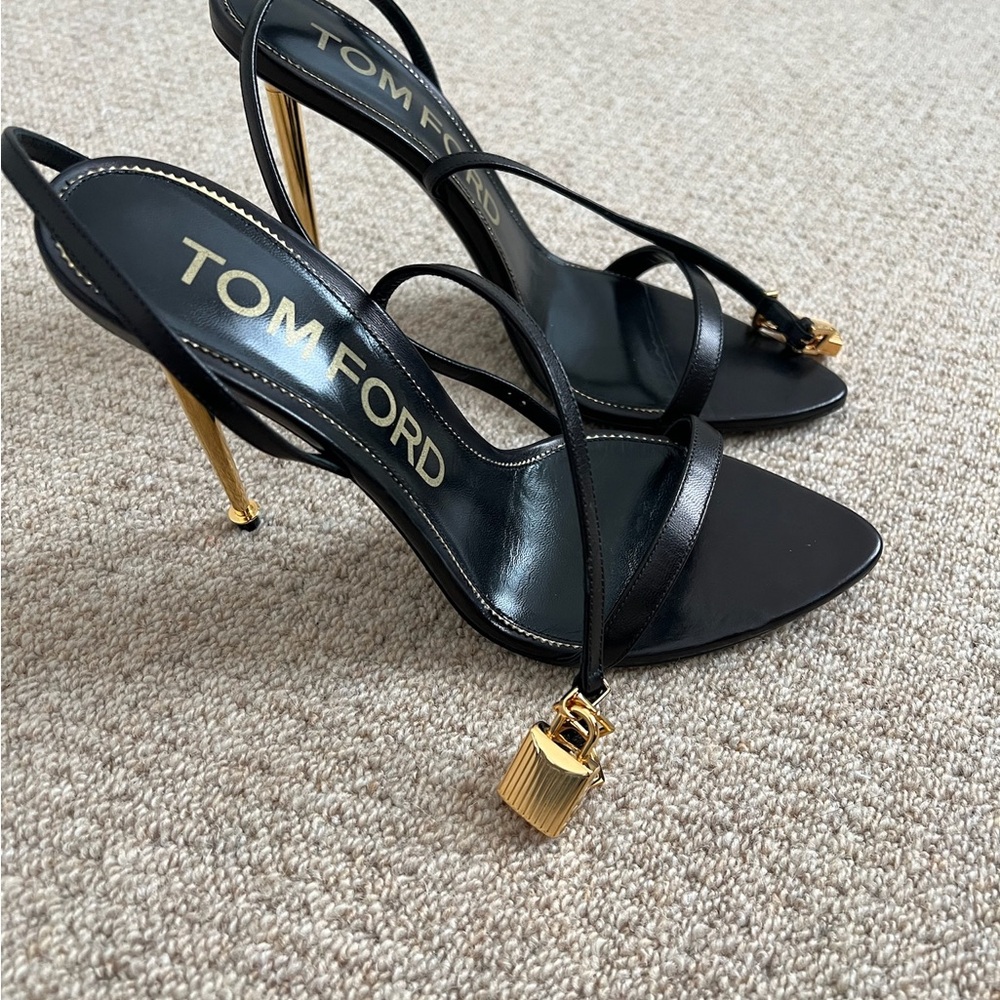 Tom Ford Black and Gold Women's Heels